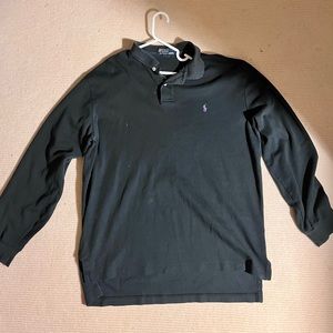 Black Ralph Lauren polo collared tee long sleeve